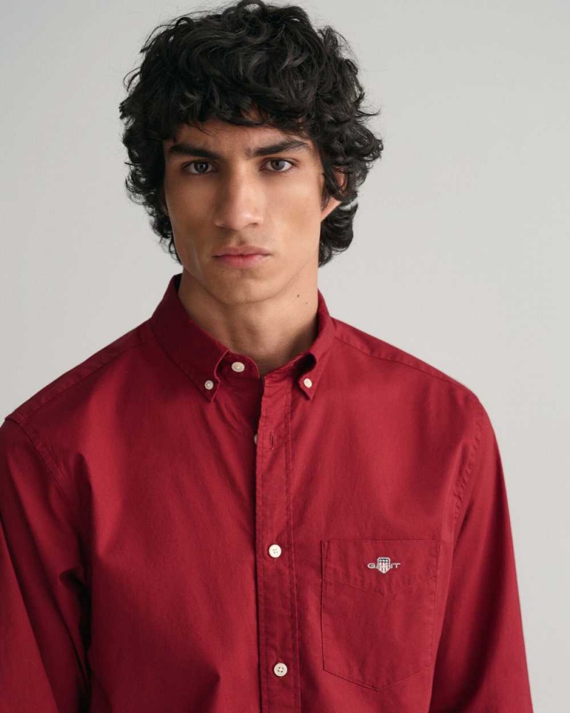 Gant Regular Fit Poplin Men's Shirts Plumped Red | TMADG-0581