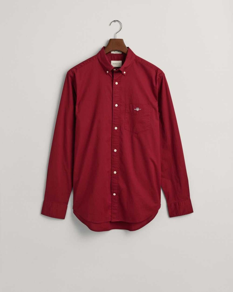 Gant Regular Fit Poplin Men's Shirts Plumped Red | TMADG-0581