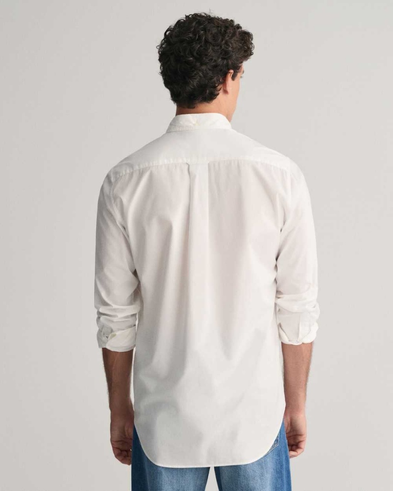 Gant Regular Fit Poplin Men's Shirts White | BHUWC-9423