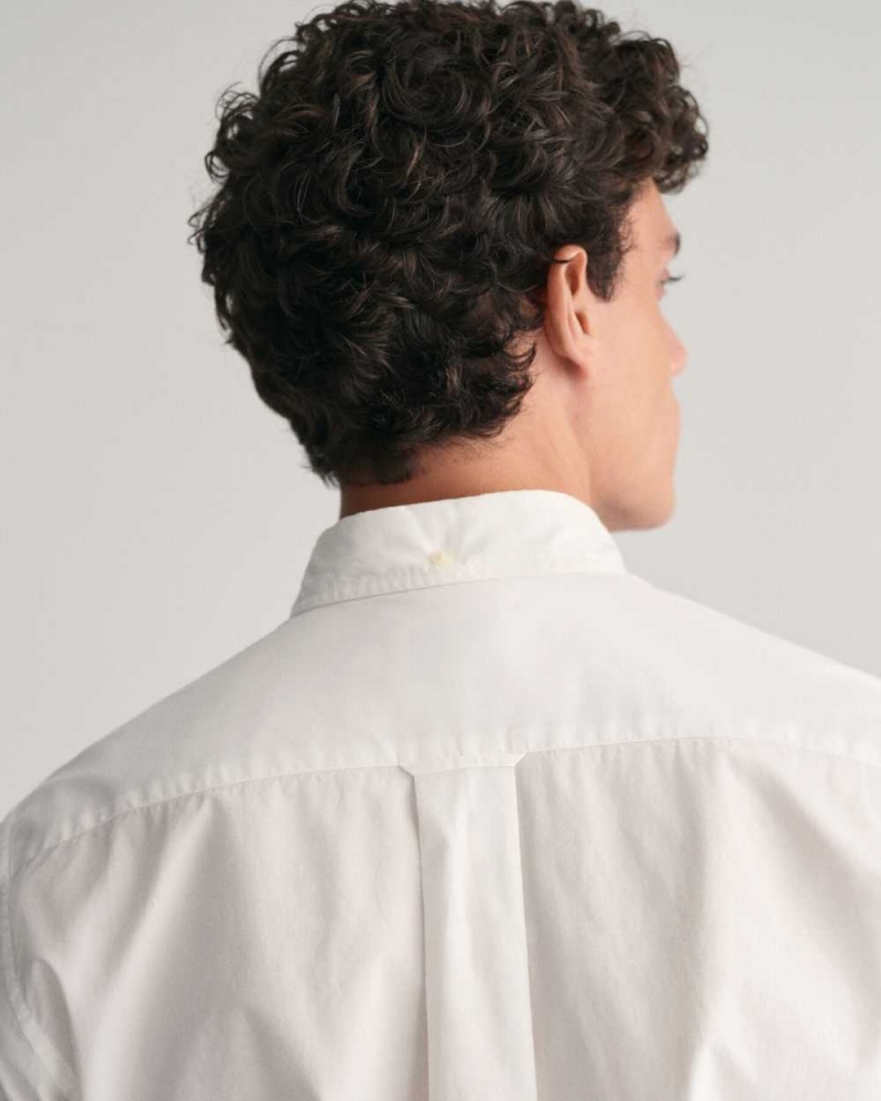 Gant Regular Fit Poplin Men's Shirts White | BHUWC-9423