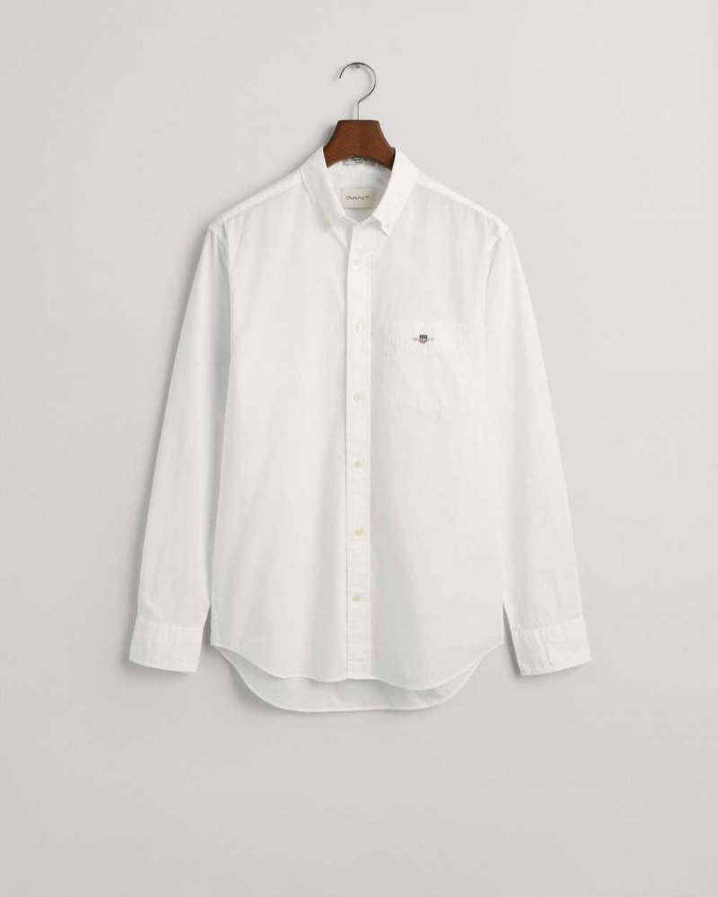 Gant Regular Fit Poplin Men's Shirts White | BHUWC-9423