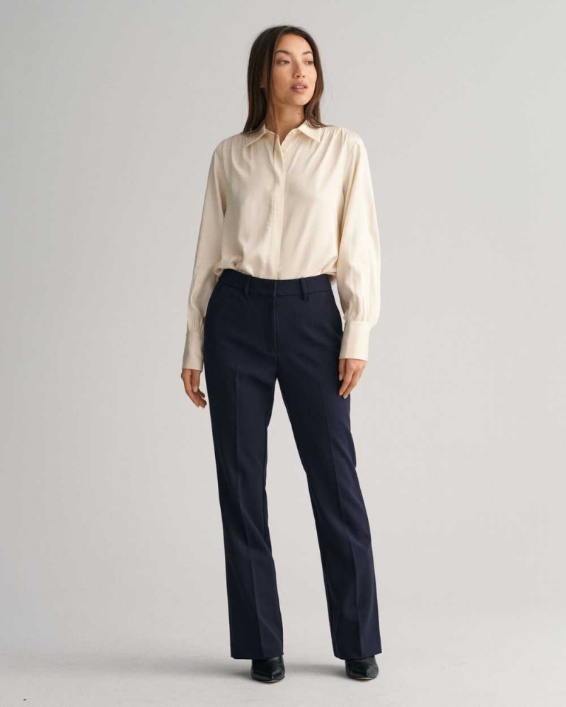 Gant Regular Fit Satin Women's Shirts Linen | MKIUO-4012