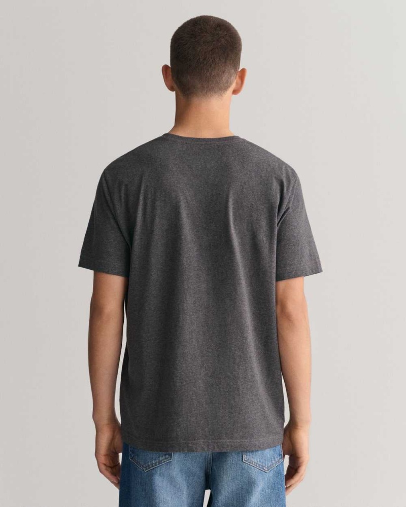 Gant Regular Fit Shield Men's T-Shirt Dark Grey | RBNSF-7513