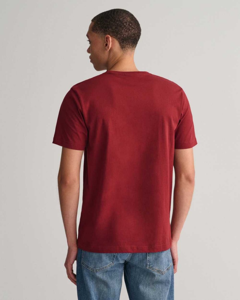 Gant Regular Fit Shield Men's T-Shirt Plumped Red | JFULB-0764