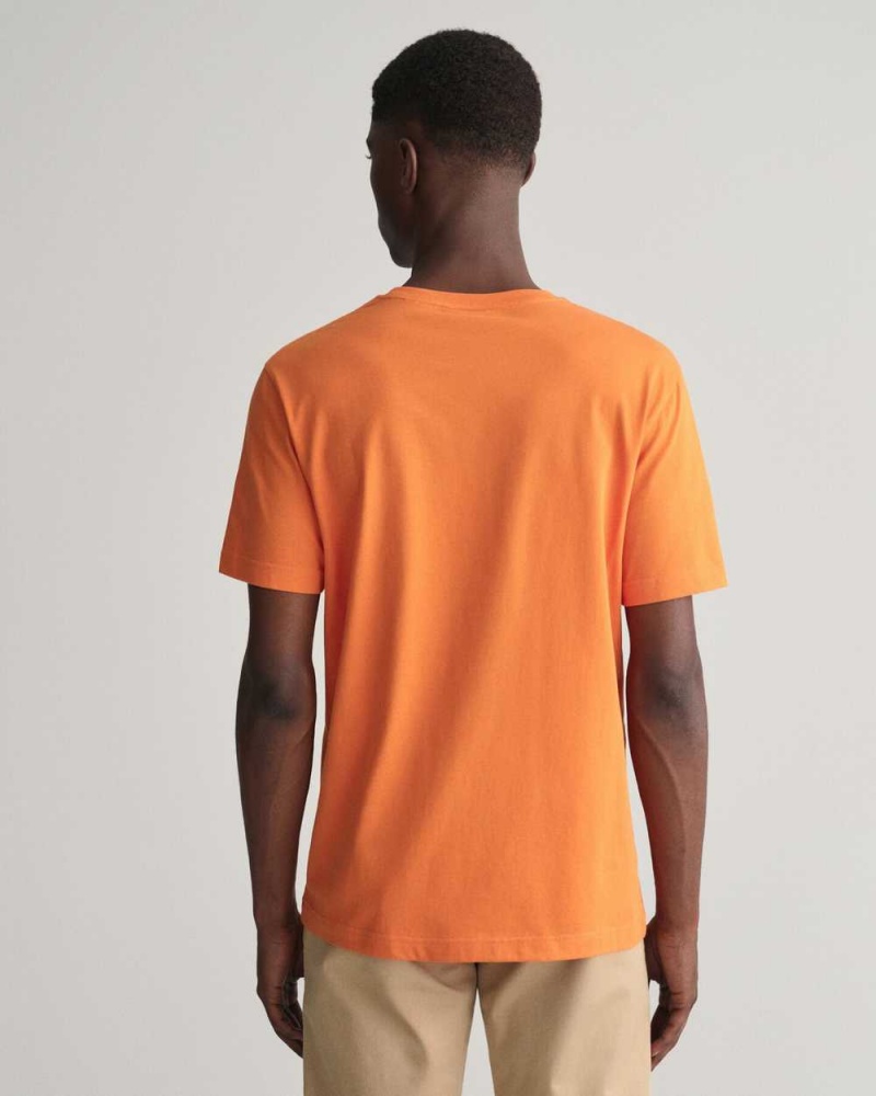 Gant Regular Fit Shield Men's T-Shirt Pumpkin Orange | SIBAU-9624