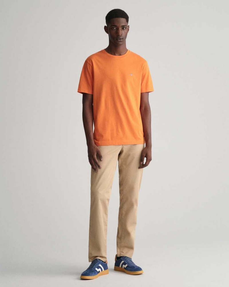 Gant Regular Fit Shield Men's T-Shirt Pumpkin Orange | SIBAU-9624