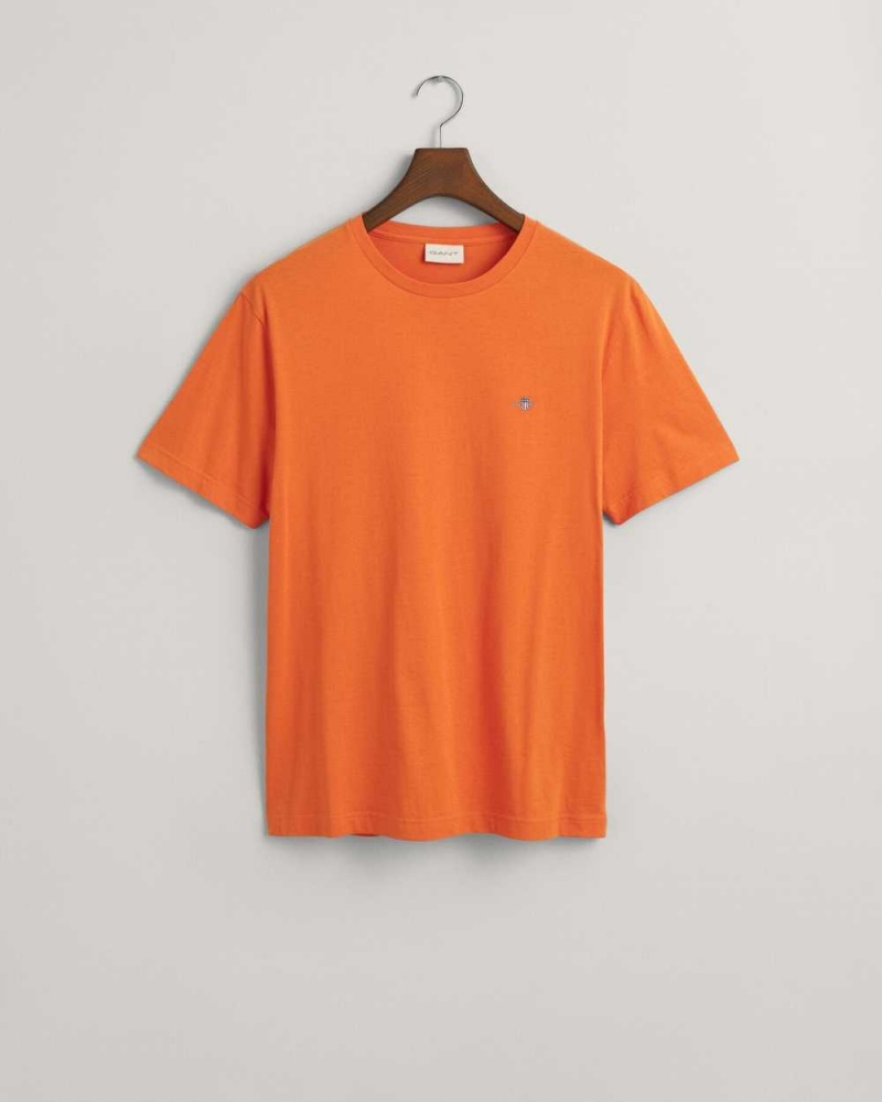 Gant Regular Fit Shield Men's T-Shirt Pumpkin Orange | SIBAU-9624