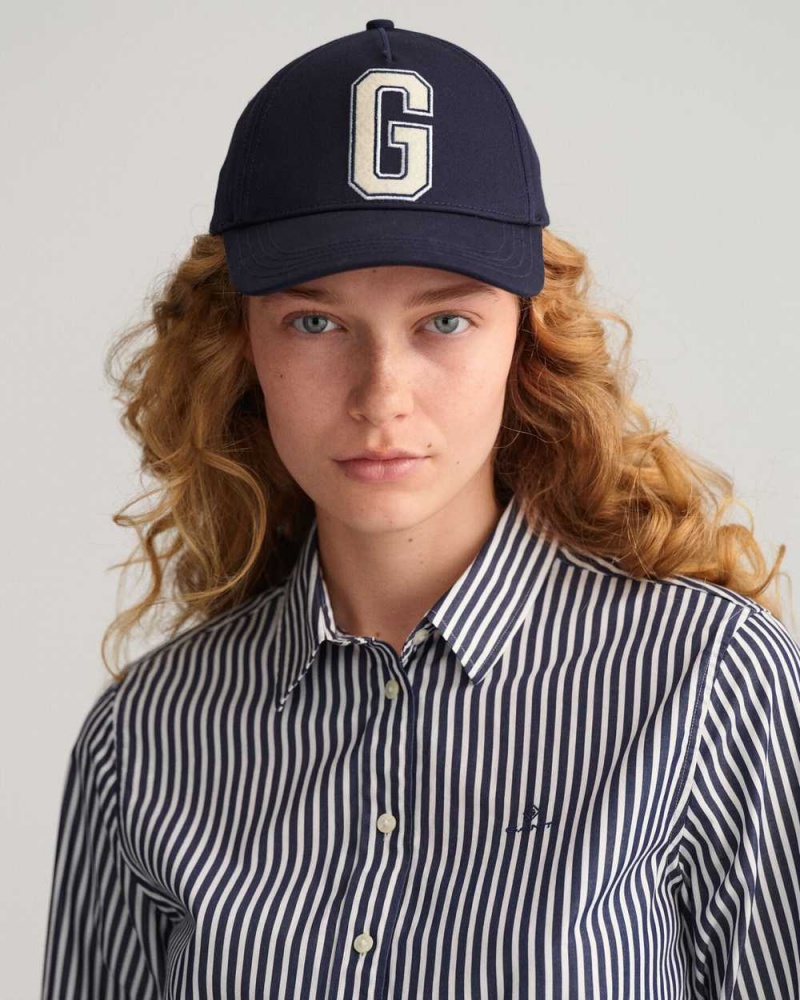 Gant Regular Fit Striped Broadcloth Women's Shirts Classic Blue | YRPDA-4903