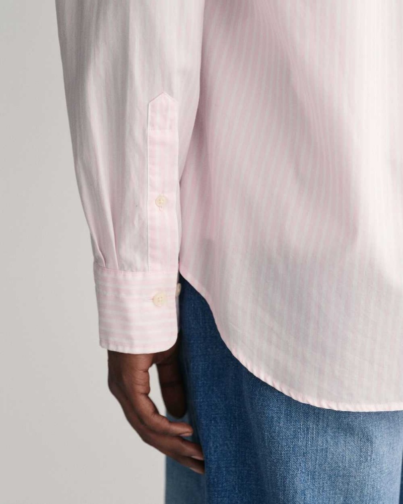 Gant Regular Fit Striped Poplin Men's Shirts Light Pink | NJDOE-4217