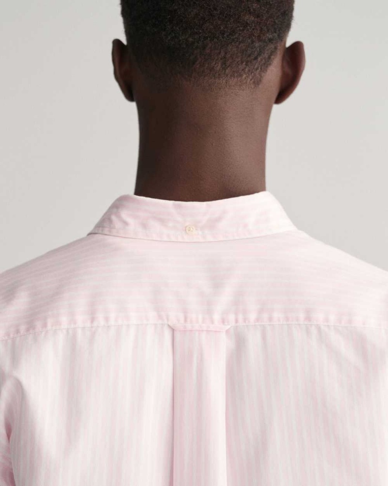 Gant Regular Fit Striped Poplin Men's Shirts Light Pink | NJDOE-4217