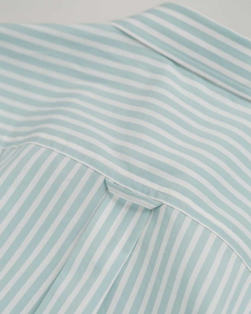 Gant Regular Fit Striped Poplin Women's Shirts Dusty Turquoise | FVWDC-9560