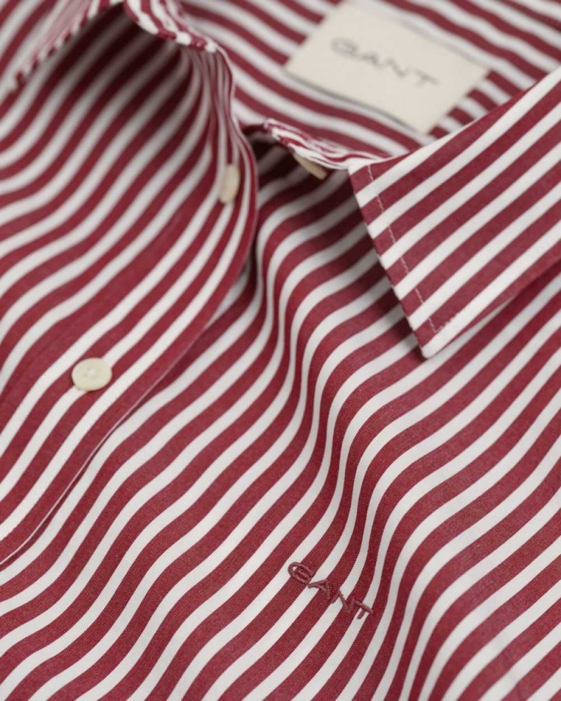 Gant Regular Fit Striped Poplin Women's Shirts Plumped Red | QWPTA-5126