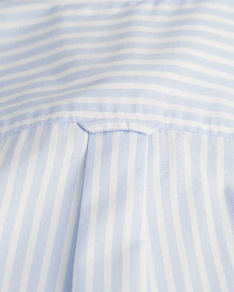 Gant Regular Fit Striped Poplin Women's Shirts Light Blue | DSHTM-5289