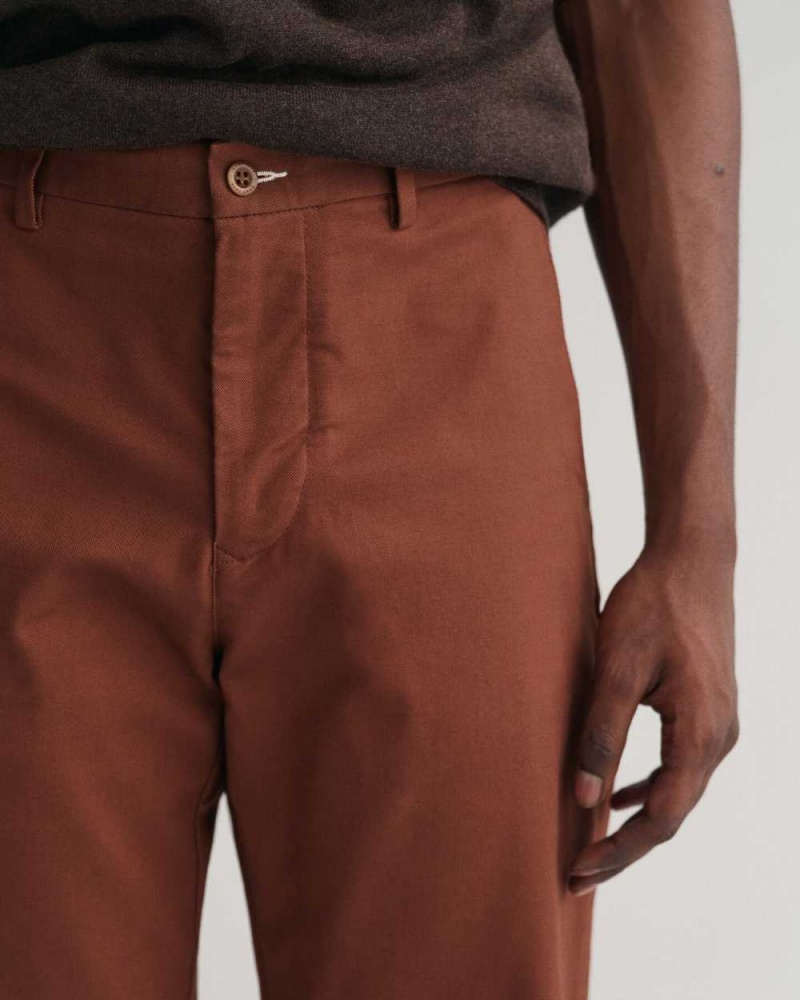 Gant Regular Fit Tech Prep™ Men's Chino Pants Weathered Brown | FEHXZ-3905