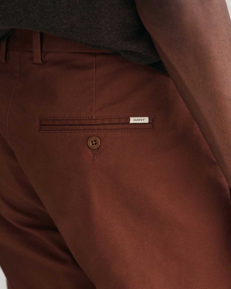 Gant Regular Fit Tech Prep™ Men's Chino Pants Weathered Brown | FEHXZ-3905