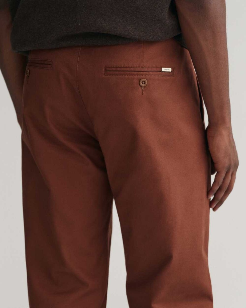 Gant Regular Fit Tech Prep™ Men's Chino Pants Weathered Brown | FEHXZ-3905