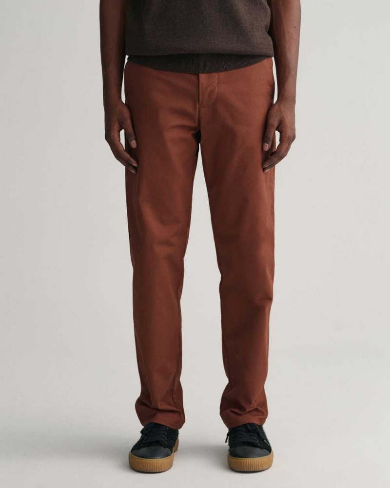 Gant Regular Fit Tech Prep™ Men's Chino Pants Weathered Brown | FEHXZ-3905