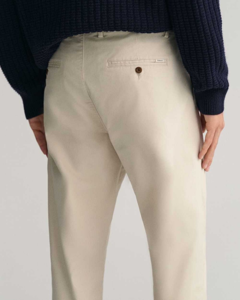 Gant Regular Fit Tech Prep™ Men's Chino Pants Light Gray Brown | IZPRD-1635