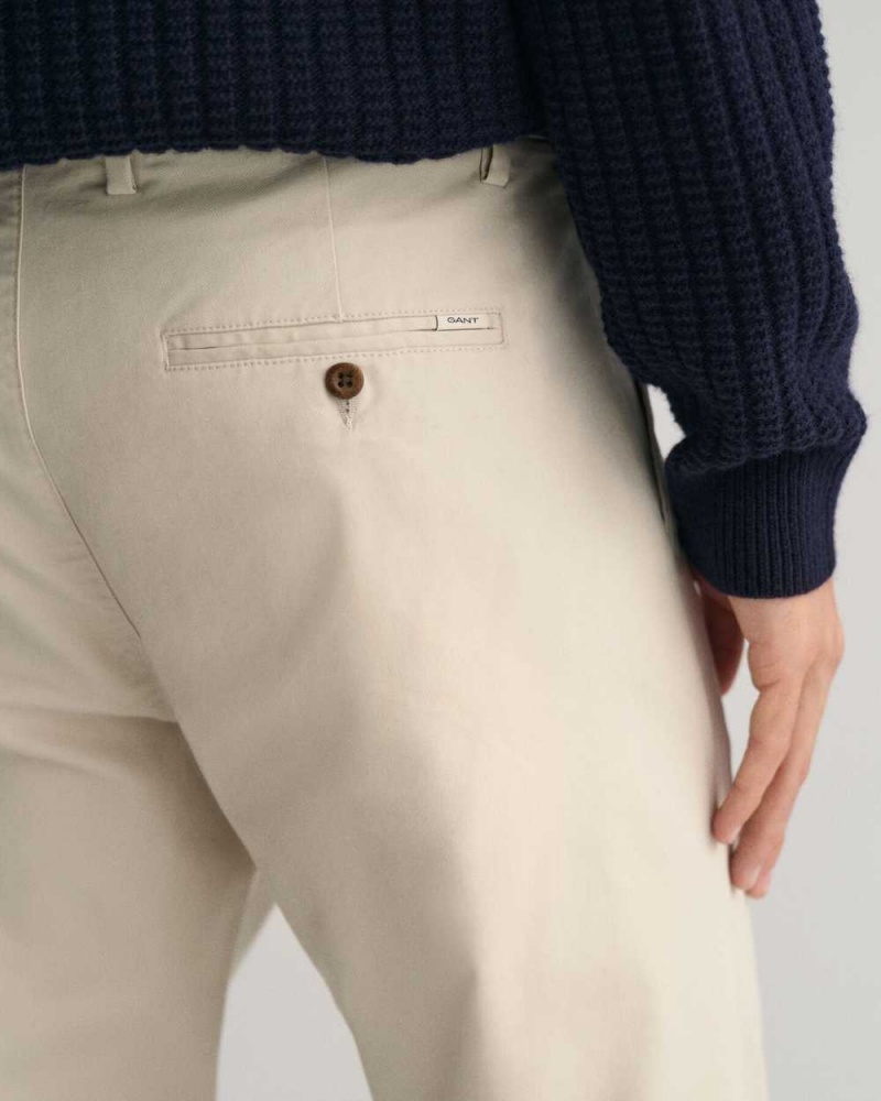 Gant Regular Fit Tech Prep™ Men's Chino Pants Light Gray Brown | IZPRD-1635