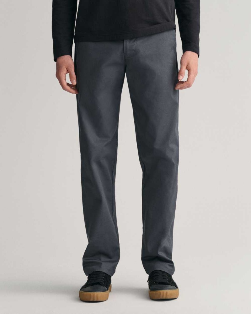 Gant Regular Fit Tech Prep™ Men's Chino Pants Dark Gray | FVBOR-5897