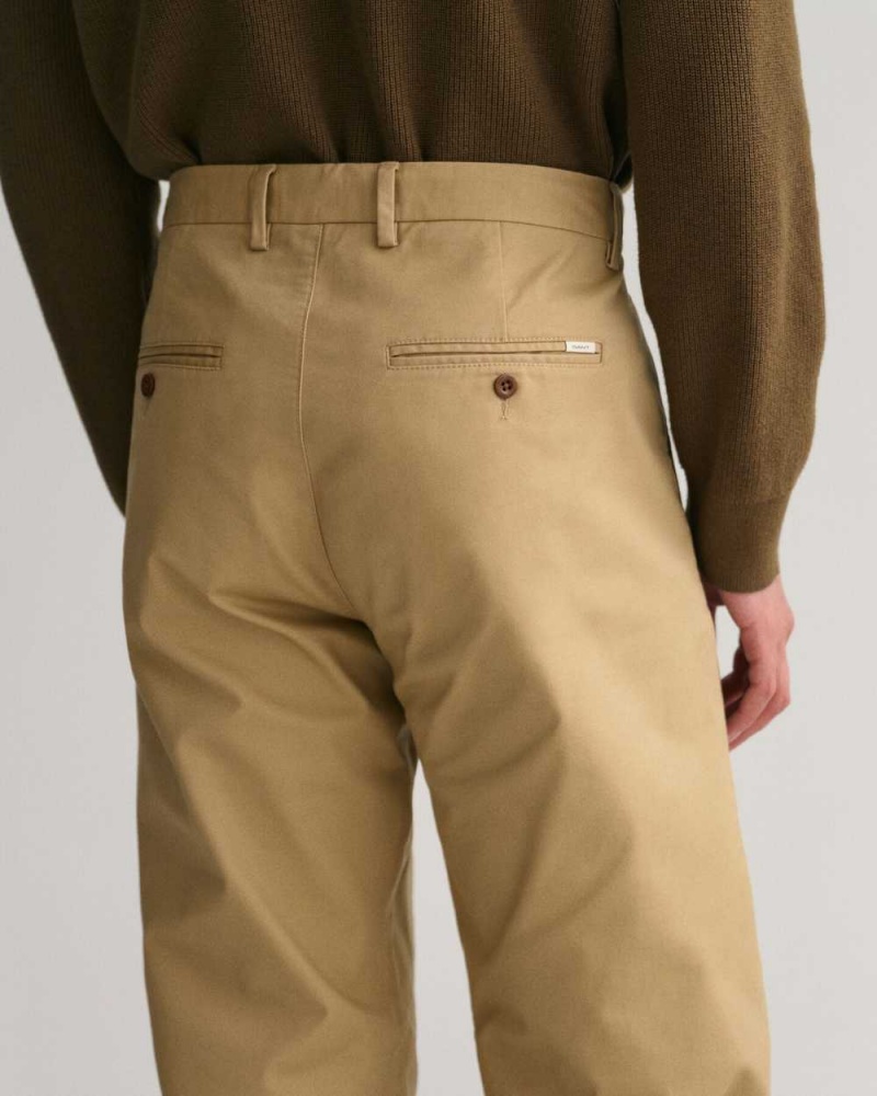 Gant Regular Fit Tech Prep™ Men's Chino Pants Dark Khaki | TWVAK-8342