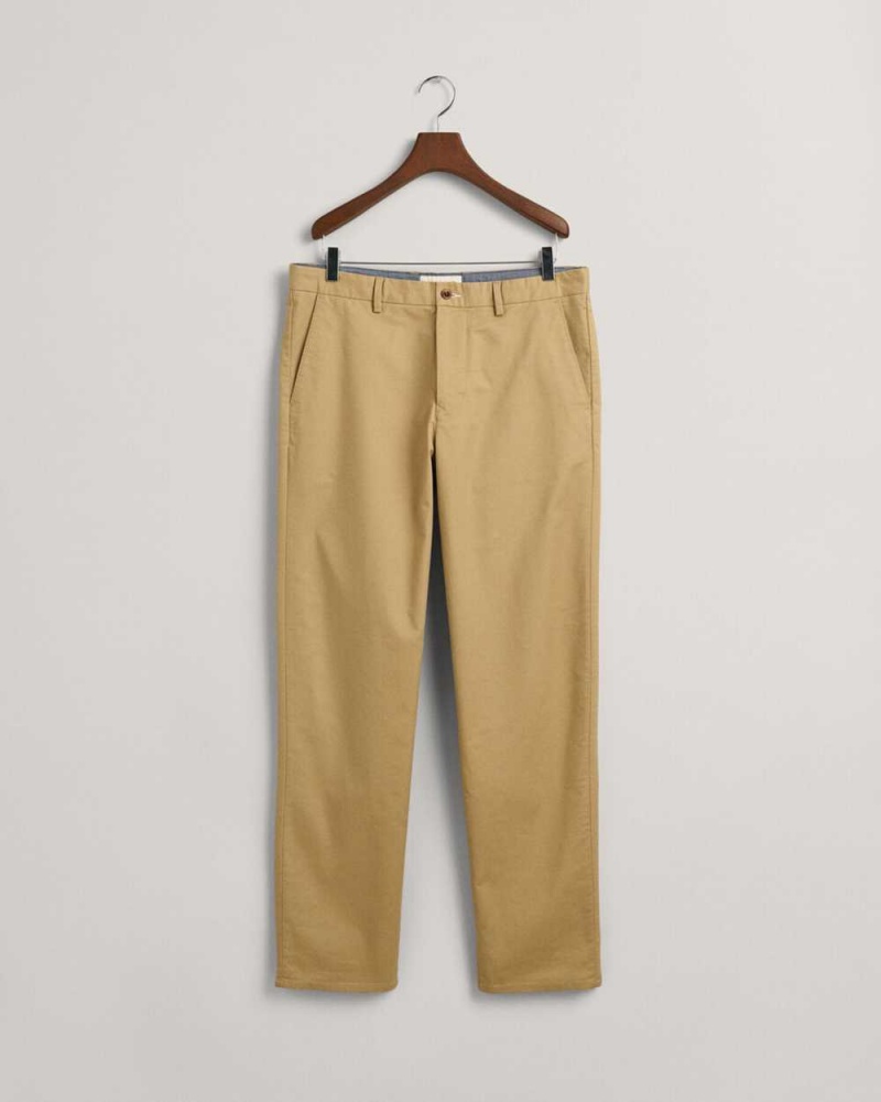 Gant Regular Fit Tech Prep™ Men's Chino Pants Dark Khaki | TWVAK-8342