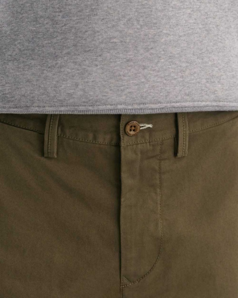 Gant Regular Fit Twill Men's Chino Pants Juniper Green | WRKVT-5271