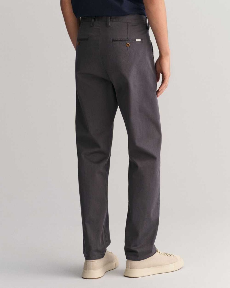 Gant Regular Fit Twill Men's Chino Pants Dark Gray | EICUK-9850