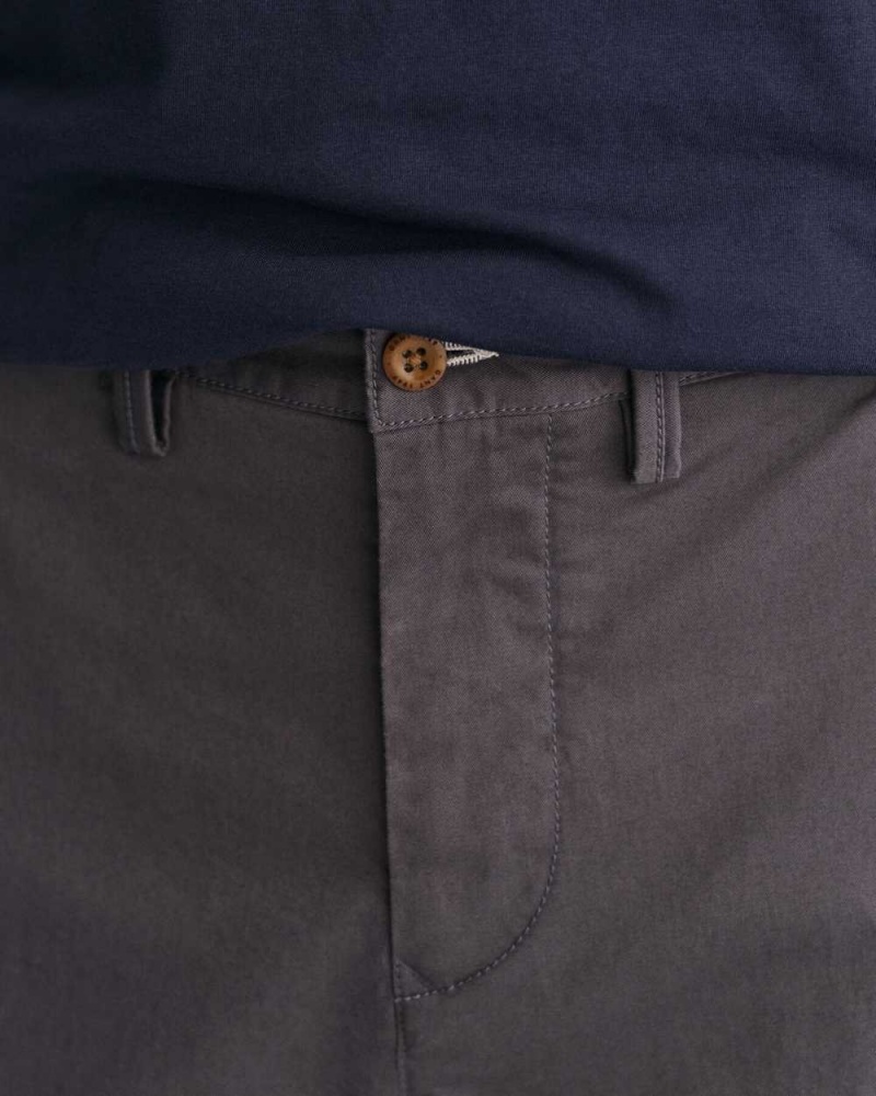 Gant Regular Fit Twill Men's Chino Pants Dark Gray | EICUK-9850