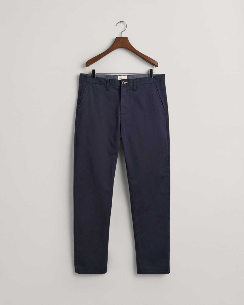 Gant Regular Fit Twill Men's Chino Pants Marine | CILAU-5721