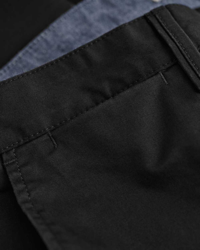 Gant Regular Fit Twill Men's Chino Pants Black | OJDER-4306