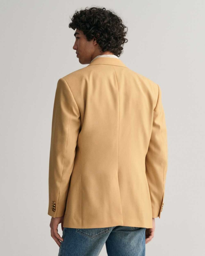 Gant Relaxed Fit Club Men's Blazer Golden Khaki | OJIUD-0426