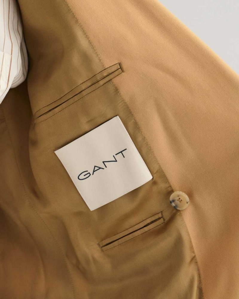 Gant Relaxed Fit Club Men's Blazer Golden Khaki | OJIUD-0426