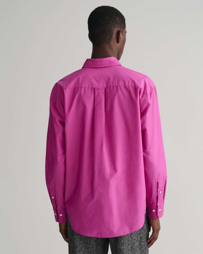 Gant Relaxed Fit Cotton Silk Men's Shirts Barley Pink | ROUGN-0579