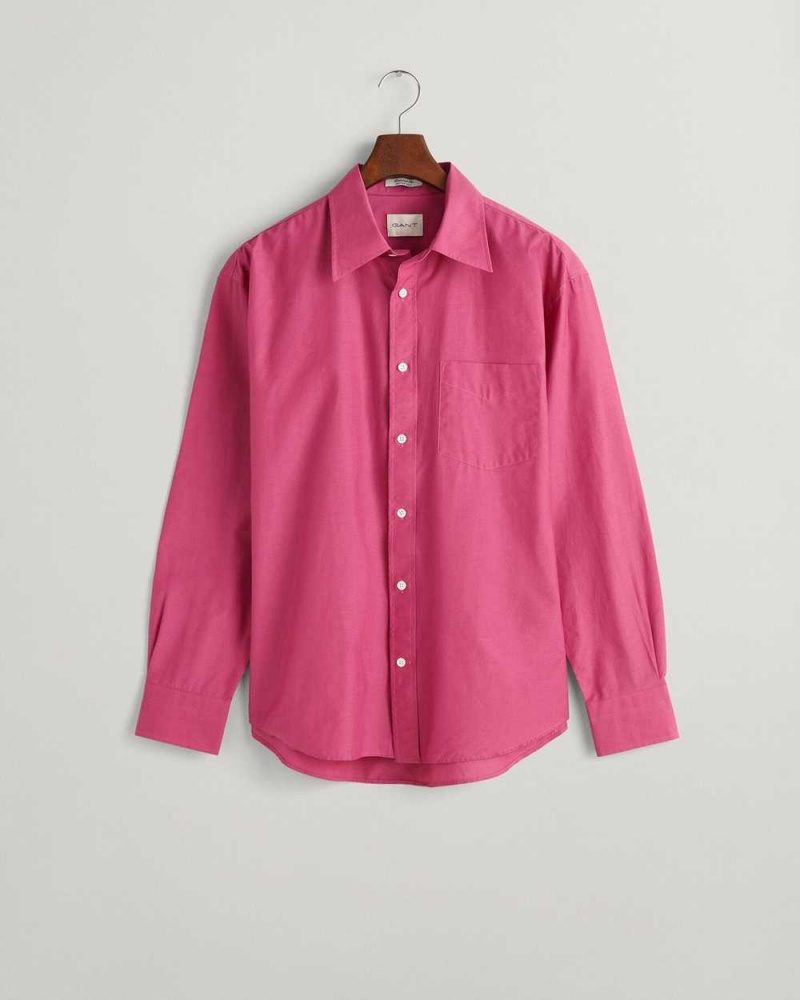 Gant Relaxed Fit Cotton Silk Men's Shirts Barley Pink | ROUGN-0579