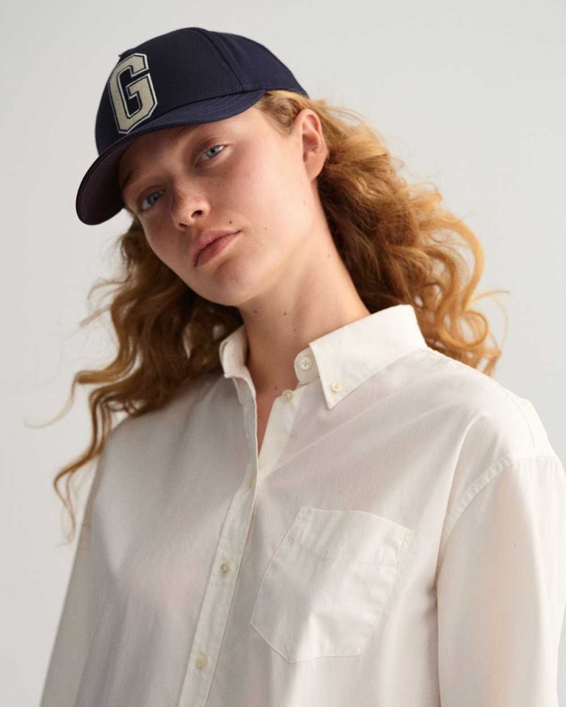 Gant Relaxed Fit Luxury Poplin Women's Shirts White | SPWQT-3976