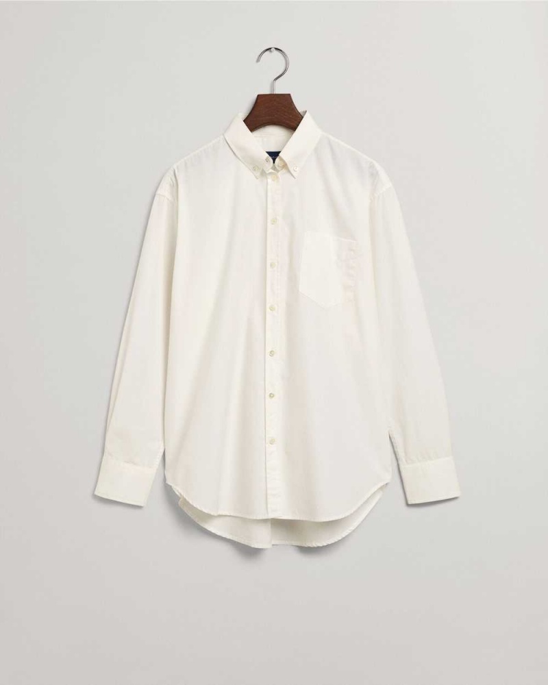 Gant Relaxed Fit Luxury Poplin Women's Shirts White | SPWQT-3976