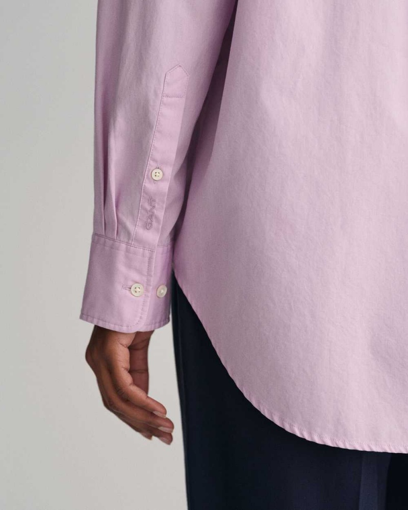 Gant Relaxed Fit Poplin Women's Shirts Soothing Lilac | NJOTD-3701