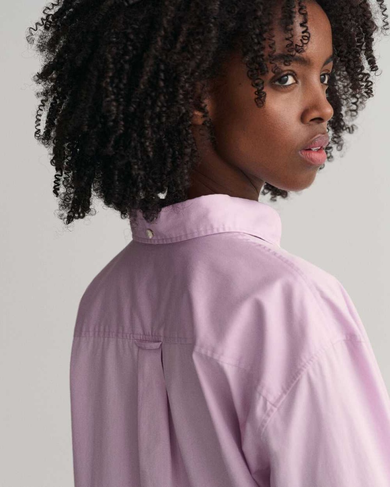 Gant Relaxed Fit Poplin Women's Shirts Soothing Lilac | NJOTD-3701