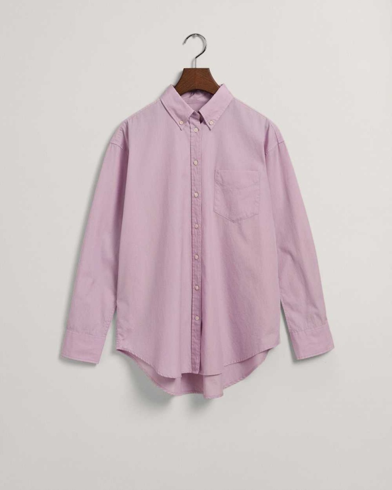 Gant Relaxed Fit Poplin Women's Shirts Soothing Lilac | NJOTD-3701