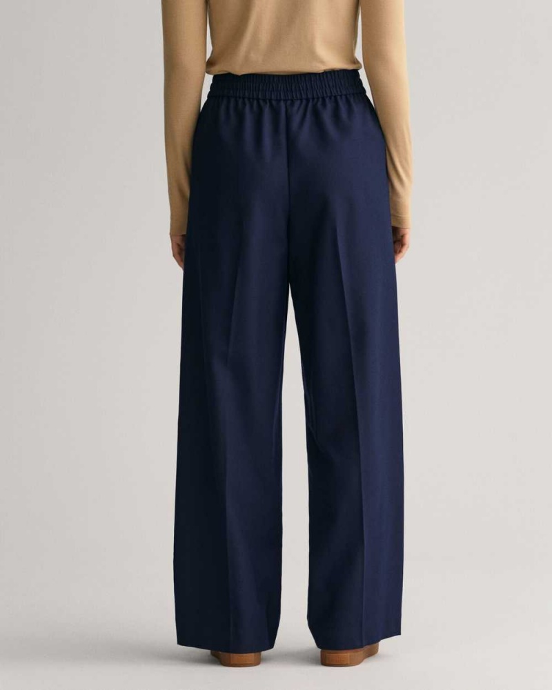 Gant Relaxed Fit Pull-On Women's Pants Evening Blue | WSBPY-1879