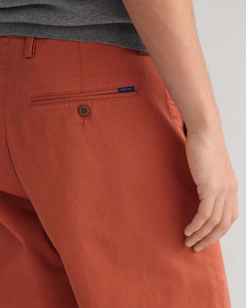 Gant Relaxed Fit Twill Men's Shorts Light Copper | LUQCN-9537