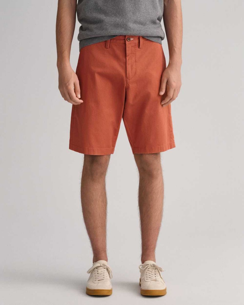 Gant Relaxed Fit Twill Men's Shorts Light Copper | LUQCN-9537