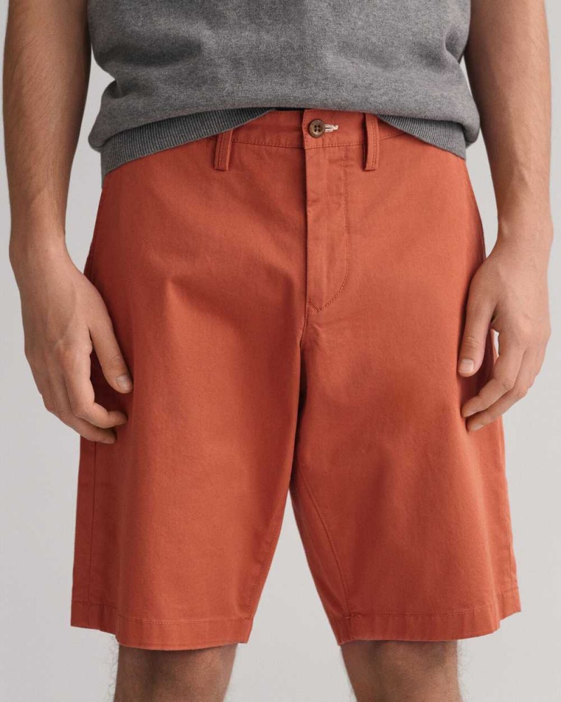 Gant Relaxed Fit Twill Men's Shorts Light Copper | LUQCN-9537