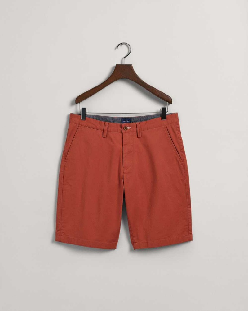 Gant Relaxed Fit Twill Men's Shorts Light Copper | LUQCN-9537