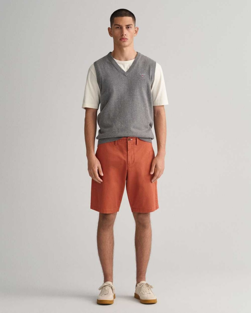 Gant Relaxed Fit Twill Men\'s Shorts Light Copper | LUQCN-9537