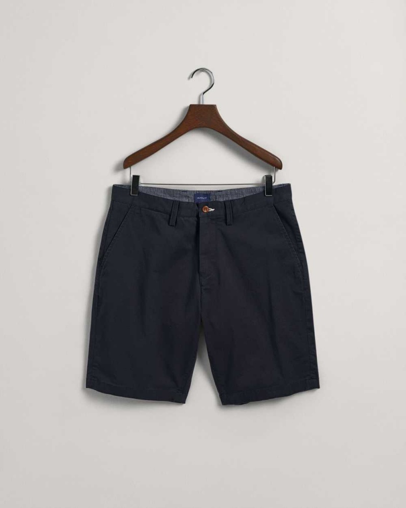 Gant Relaxed Fit Twill Men's Shorts Marine | SRIPD-3856