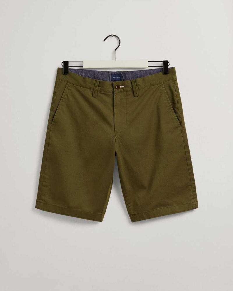 Gant Relaxed Fit Twill Men's Shorts Racing Green | ZIJQY-3782