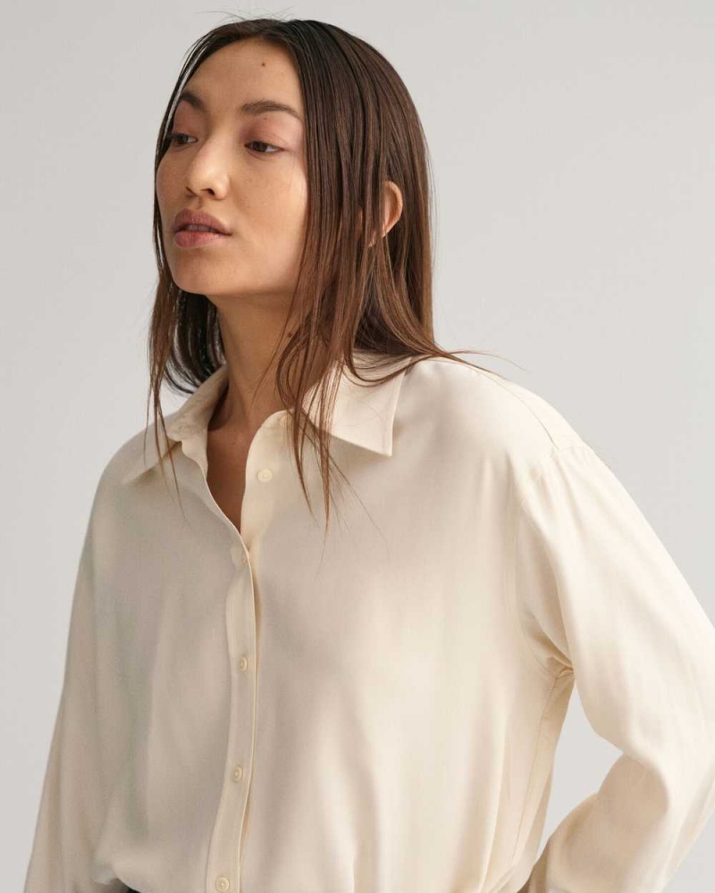 Gant Relaxed Fit Women's Shirts Linen | LMXPS-4715