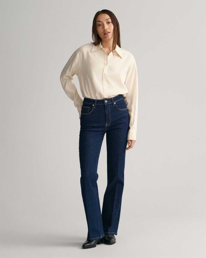 Gant Relaxed Fit Women's Shirts Linen | LMXPS-4715